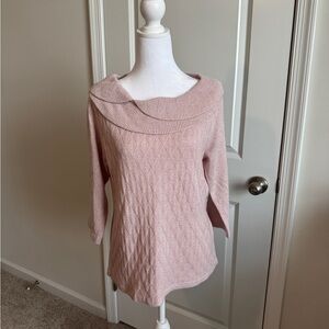 Rebecca Malone Petites Soft Pink Cowl Neck Sweater Size PL
